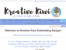 Tablet Screenshot of kreativekiwiembroidery.co.nz